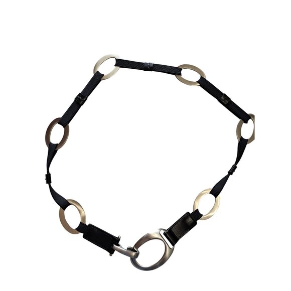 Lake Shore Drive Accessories - Lake Shore Drive Black & Silver Metal Circle Link Belt Adjustable 38 Inches